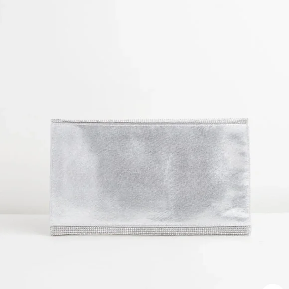 Sparkle Crystal Silver Envelope Clutch Bag - Picture 2 of 3